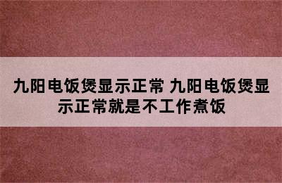 九阳电饭煲显示正常 九阳电饭煲显示正常就是不工作煮饭